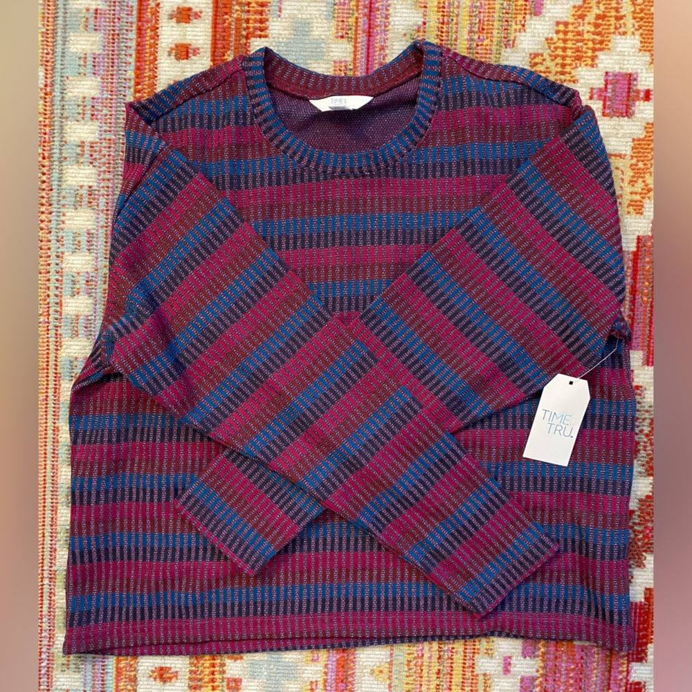 3/$15! NWT Time and Tru Stripe Long-Sleeve Top